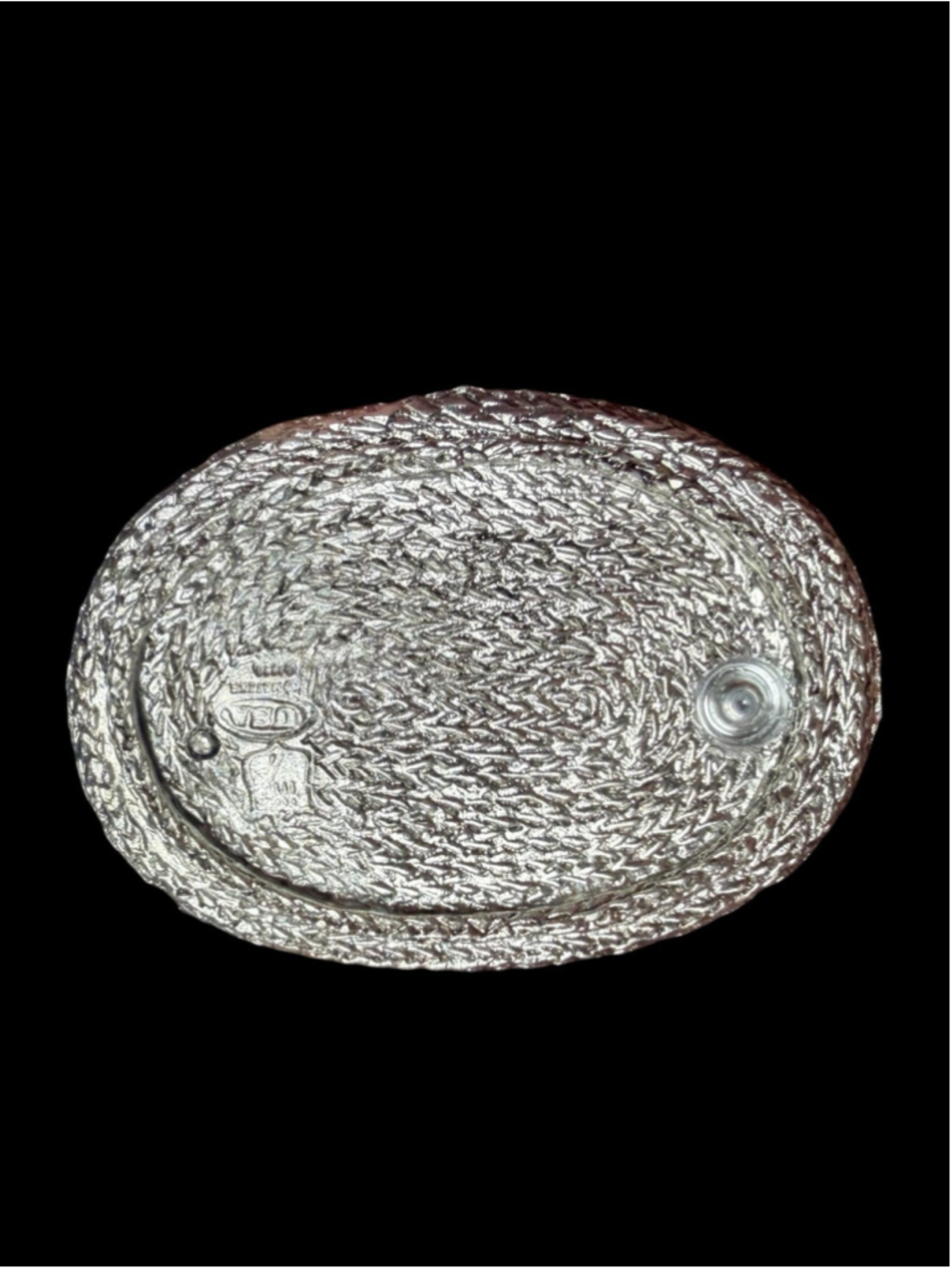 Vintage 1998 Pewter Cat Ring Holder Trinket Dish Stretching Cat Vanity Catchall - Picture 6 of 8